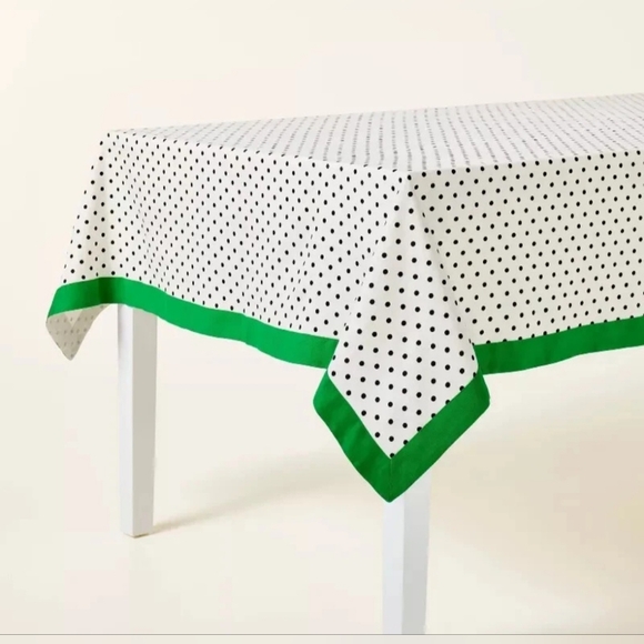 ♠️ Polka Dot Tablecloth Black/Cream/Green - kate spade new york x Target… - Picture 1 of 3